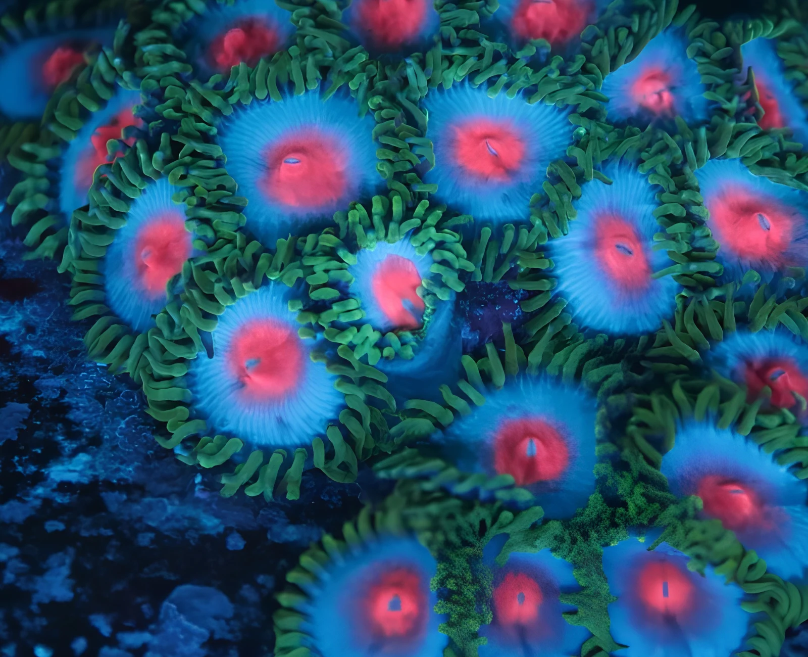 Blue Kiss zoanthid colony
