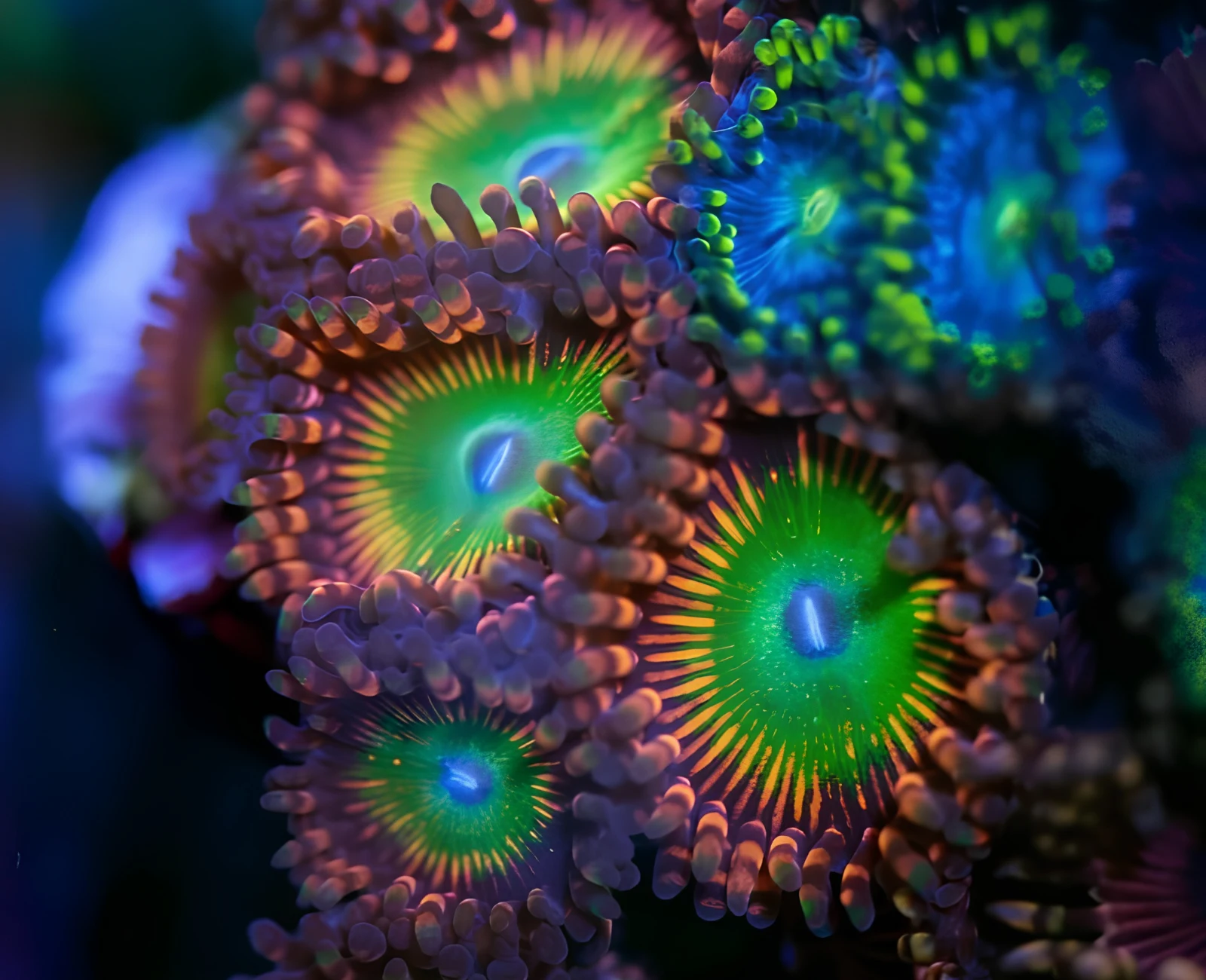 Candy Apple Orange zoanthid colony