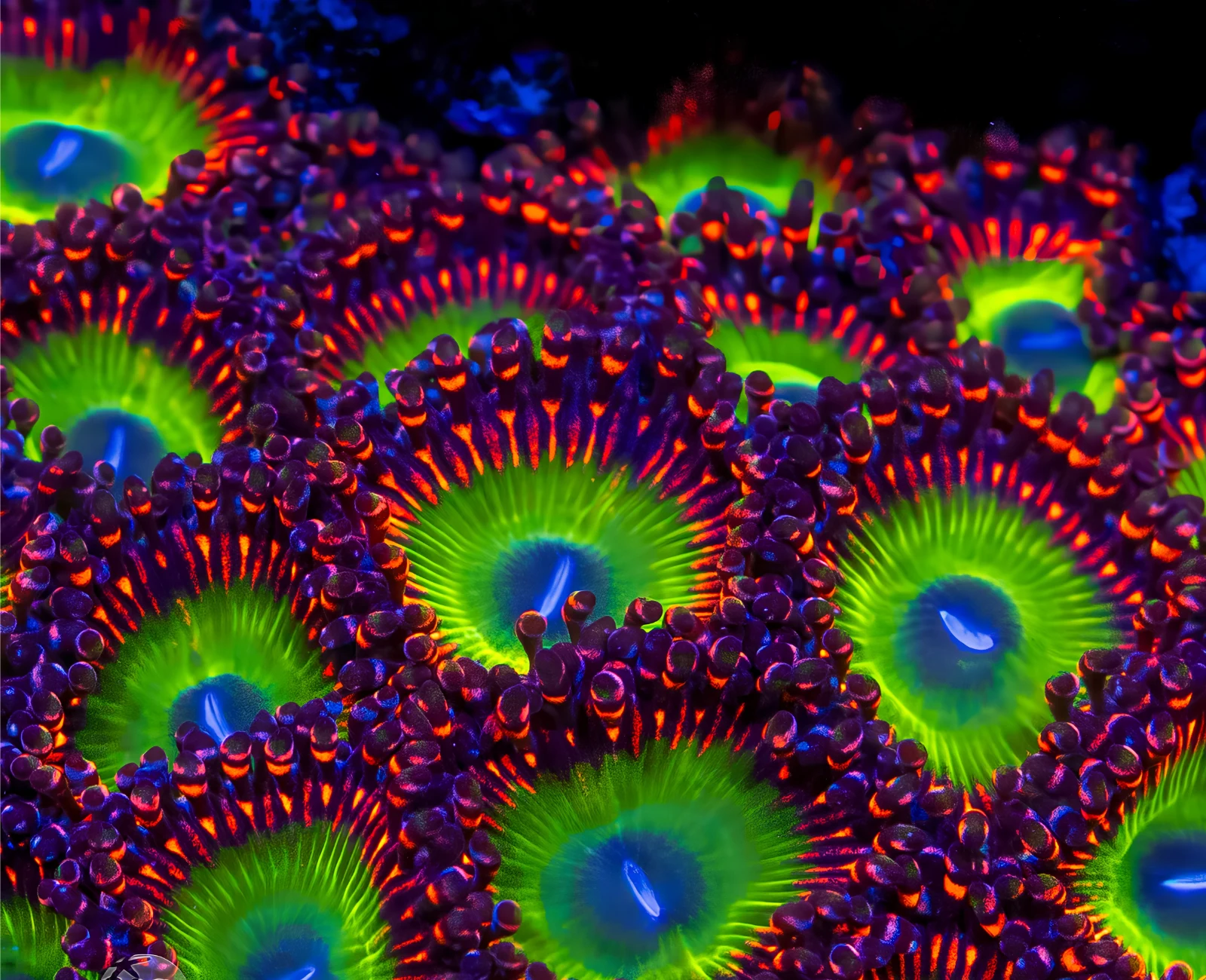 Candy Apple Red zoanthid colony